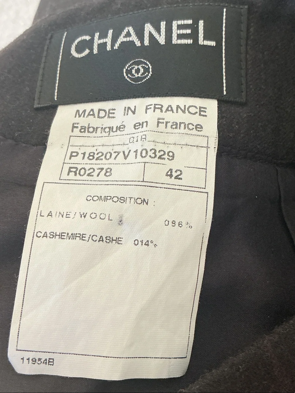 CHANEL Charcoal Pencil Skirt With Light Brown Stripes